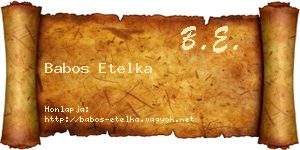 Babos Etelka névjegykártya